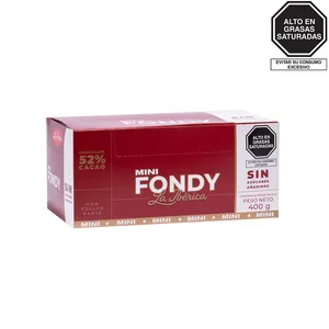 Barra mini fondy la ibérica x 20 g x 20 pzs Sin Azúcares Añadidos