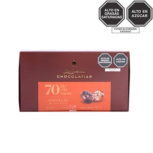 Pastillas de chocolate 70% cacao x 300 g