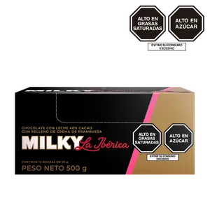 Barra Milky con Frambuesa x 50 g x 10 pzs
